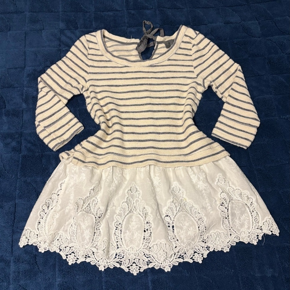 Anthropologie Sunday in Brooklyn Women Stripes Lace Sweater Top